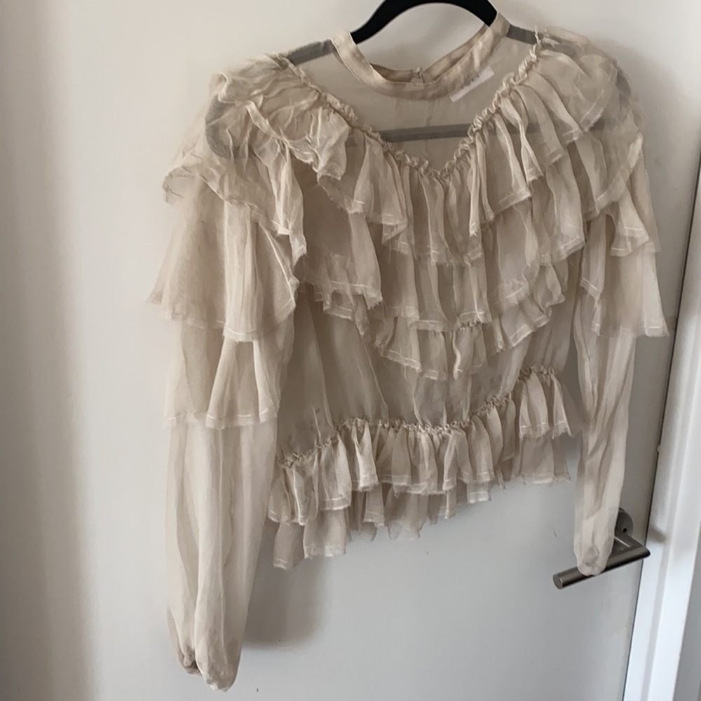 SIR The Label COSETTE RUFFLE TOP BONE - Picture 5 of 7